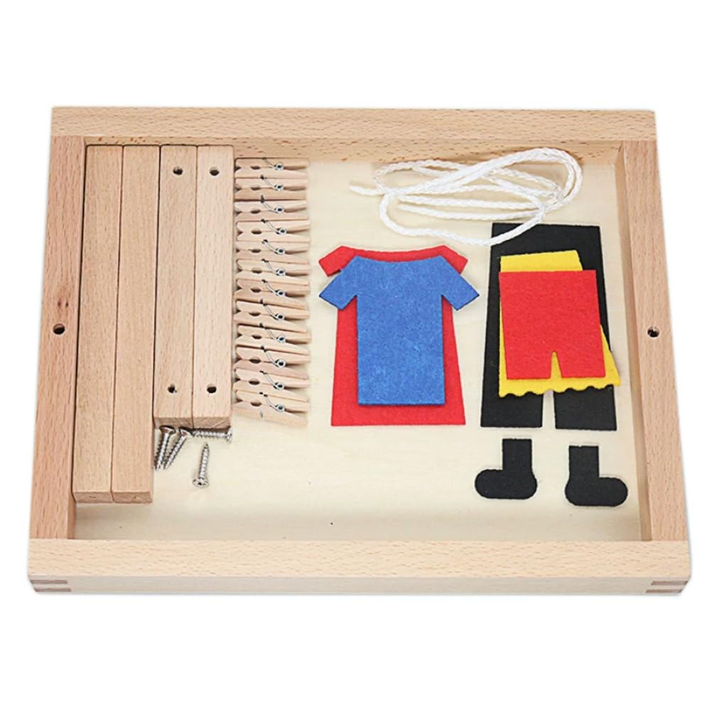 Giocattolo Montessoriano Stendibiancheria Legno
