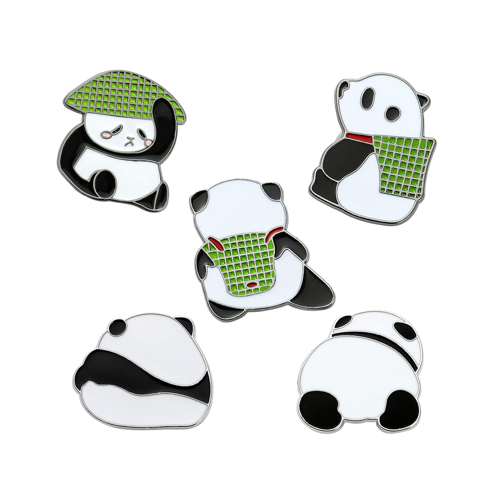 Cute Enamel Pins Cartoon Lapel Pin Brooch Badge for Backpack Jackets Funny Tiger Pins for Gift DIY Accessory Clothing Bookbags Hat Decoration,panda pins-5