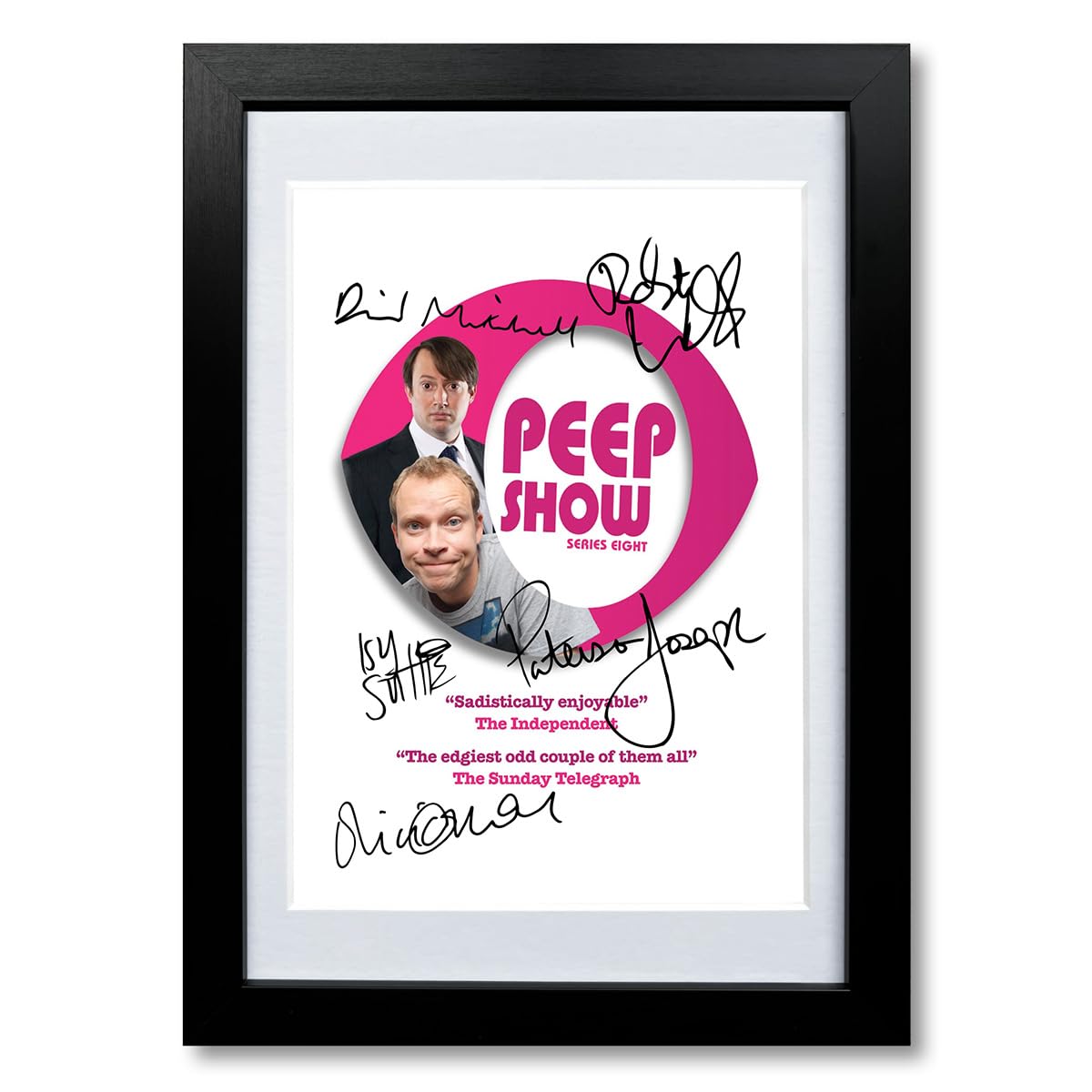 Memorabilia Peep Show Cast Signed Autograph A4 Poster Photo Print Photograph Picture TV Show Series Season Framed DVD Boxset Gift David Mitchell Robert Webb (A4 Black Framed & Mounted)