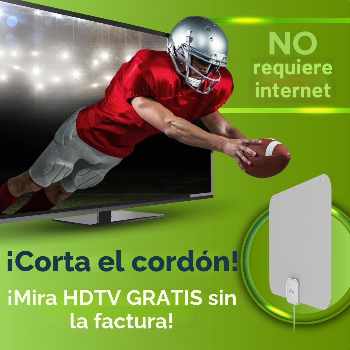 Mohu Leaf - Nuevo aspecto, diseño gris cálido - Antena de TV para interiores ultrafina, UHF VHF, rango de 40 millas, multidireccional, 4K UHD, NEXTGEN TV - con cable de 12 pies