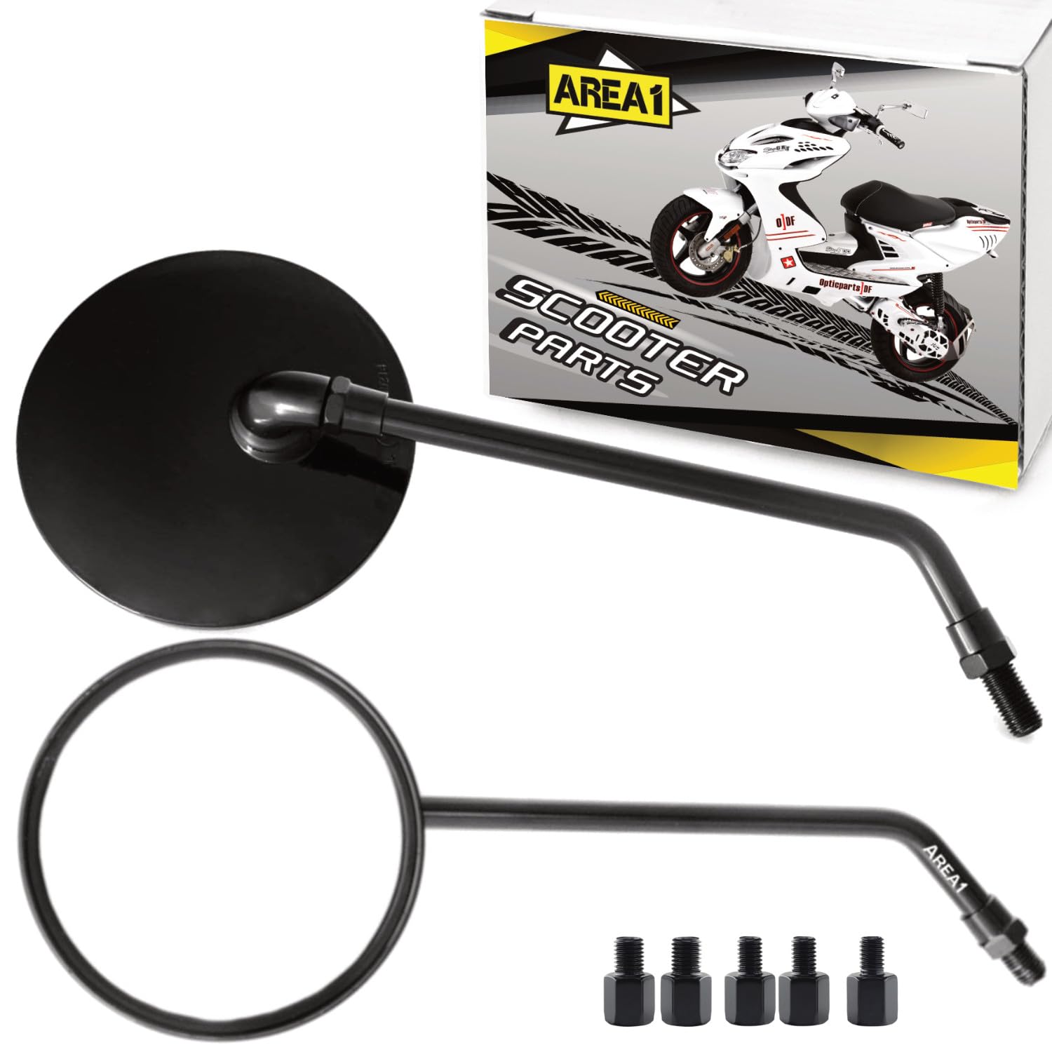 Rétroviseurs Area1 Pour Super Soco CPX, CU X, TC, TC Max, TS X - Lot De 2, Design Sportif, Adaptateurs Inclus