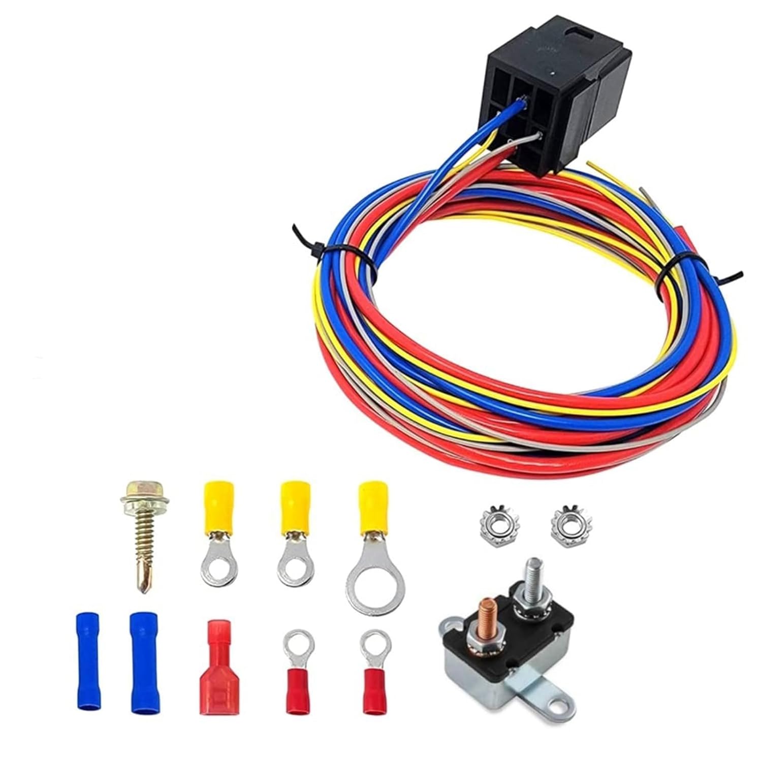Car Relays & Socket Electric Fan Radiator Relays with Wiring Harness