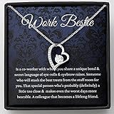 Personalized Gift - Heart, Work Bestie Funny Gift, Coworker Leaving Gift For Coworker Woman Gift Best Work Friend, Best Work Friend Work Bestie Necklace For