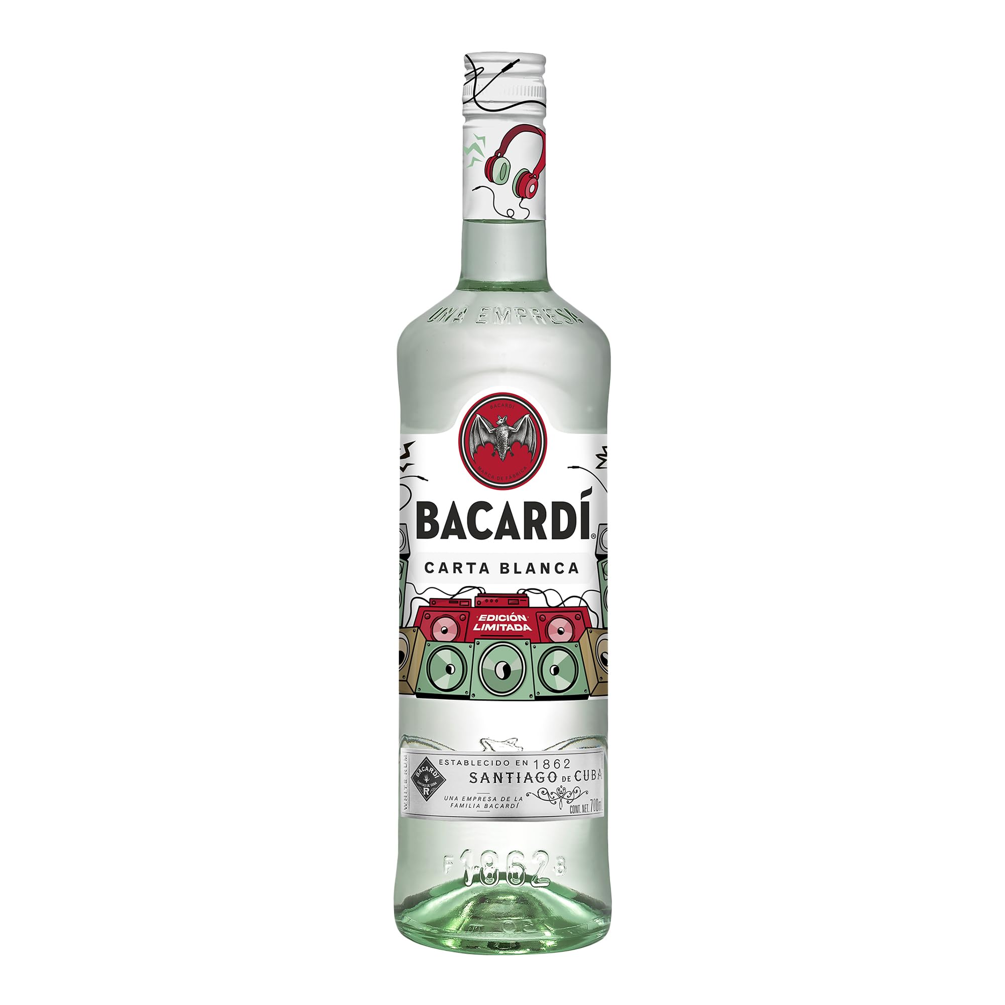 RON BACARDÍ CARTA BLANCA 700 ML, Edición Limitada Música : Amazon