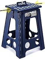 Vista 43 de Delxo Taburete plegable de 9 pulgadas en negro, taburetes plegables para niños, taburete plegable portátil con asa, taburete plegable para cocina