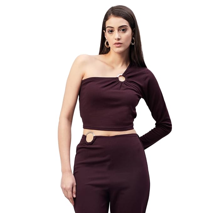 Carlton London Women's Polyester Solid Slim Fit Blouse