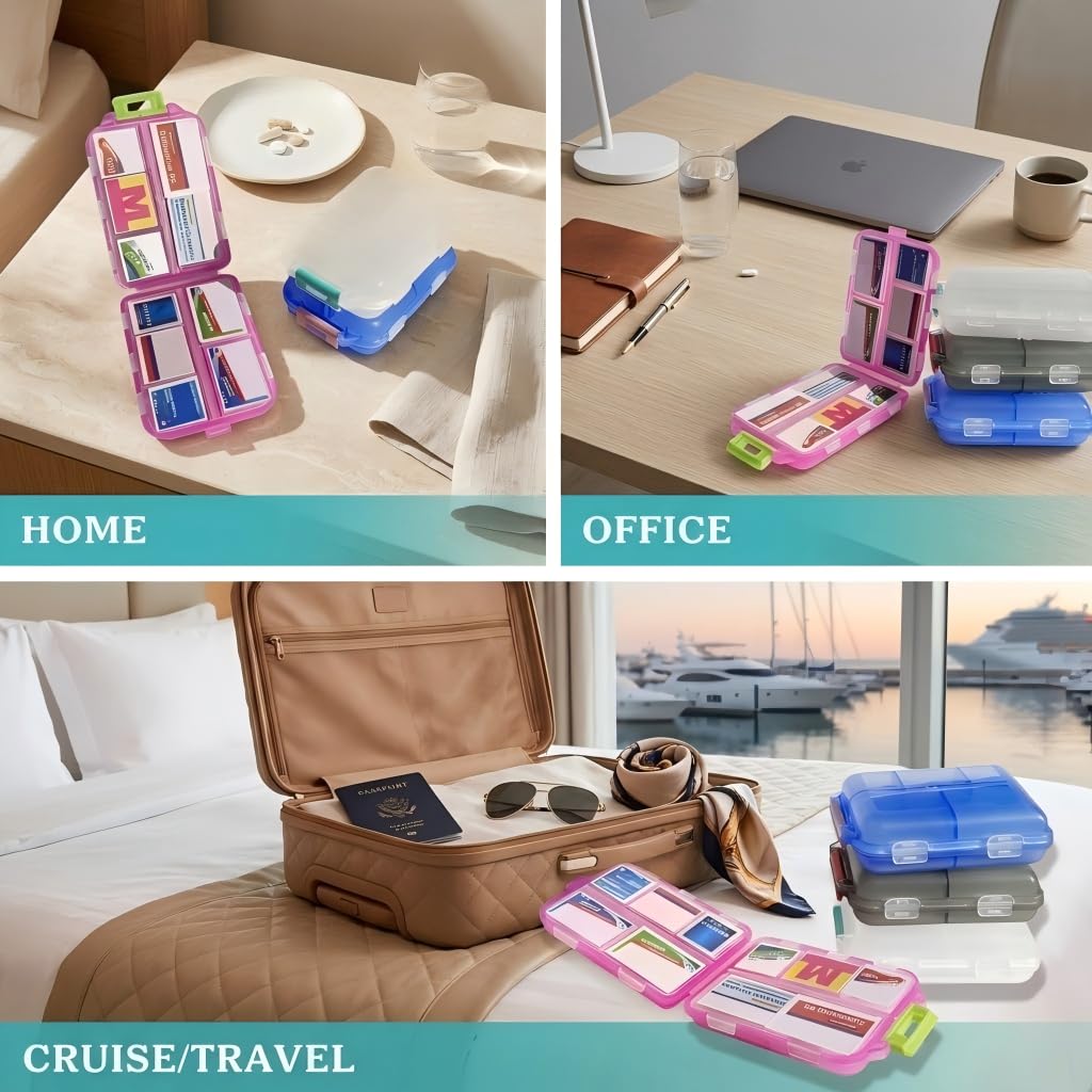 Amazon.com: Pill Organizer with Medicine Labels Travel Daily Pill