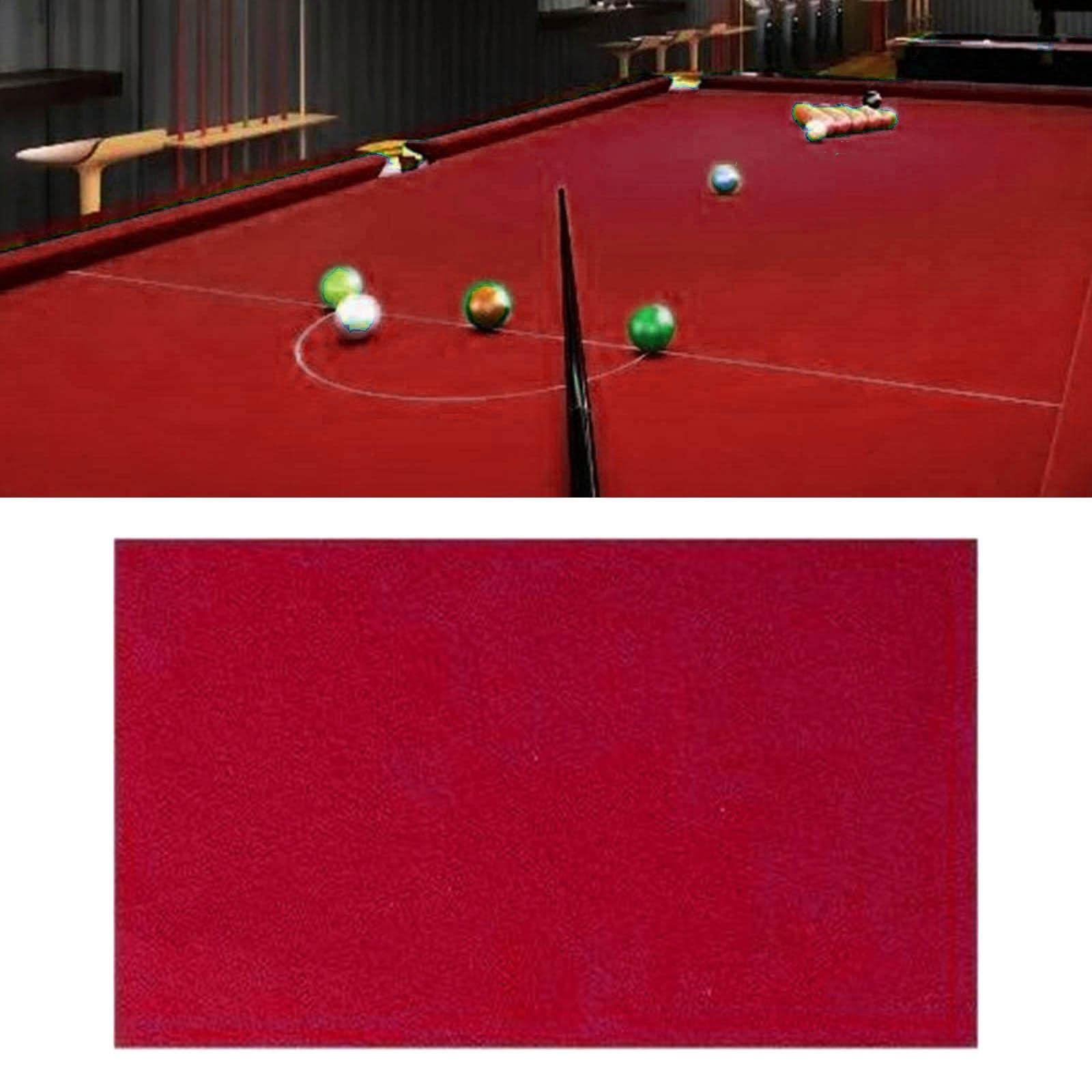 Accessoire de Tissu de Billard peigné 7ft 8ft 9ft Tapis de Nappe Durable Tissu de Couverture en Feutre Hôtel Snooker Table de Billard Clubs, Rouge, 2.4x1.45M