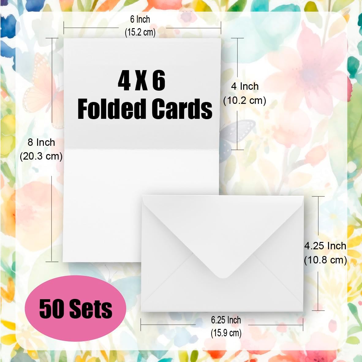 50 Pack Heavyweight Cotton Watercolor Cards with Envelopes, 4 x 6 Inch, Perfect for Painting or Card Making, Ideal for Christmas and Birthday Gifts - Image 3
