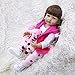 Lifelike Reborn Baby Dolls Silicone Full Body Girl 22 inchs 55 cm Anatomically Correct Washable Toy Doll Long Hair Big Eyes Handmade Newborn Toddler Doll for Birthday Xmas Gifts