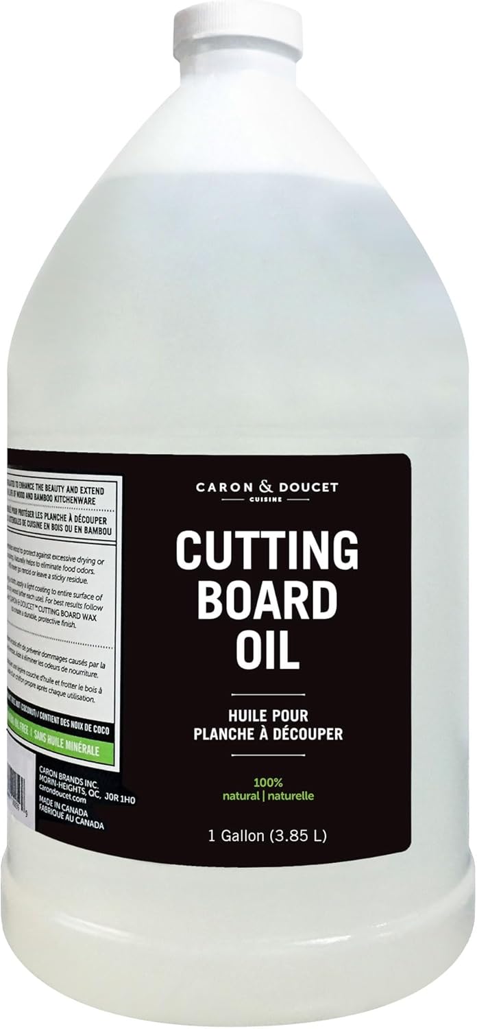 Caron & Doucet - Cutting Board & Butcher Block Wood Oil - 100% Plant-Based & Vegan. Best for Wood Conditioning & Finishing. Does not contain petroleum based mineral oil.