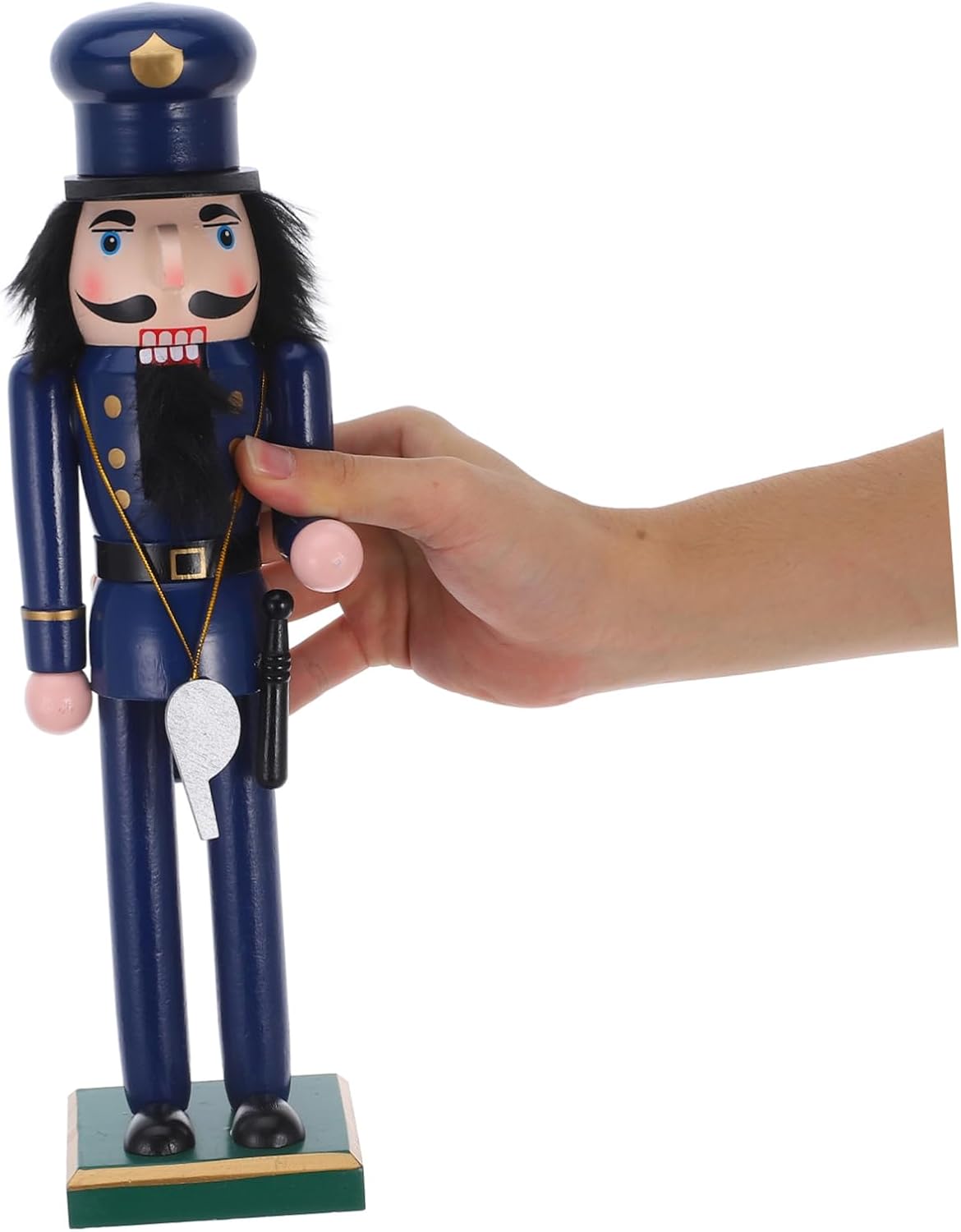 Zerodeko Traditional Wooden Nutcracker Soldier Police Officer Figure Christmas Decoration Ornament for Xmas Party Festival Table Centerpiece