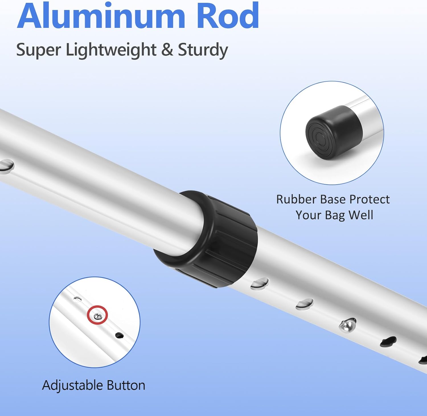 Golf Travel Bag Support Pole,Golf Clubs Protector Travel Bag Support Rod Anti-Impact Umbrella Cover Height Adjustable Golf Bag Accessories,Red