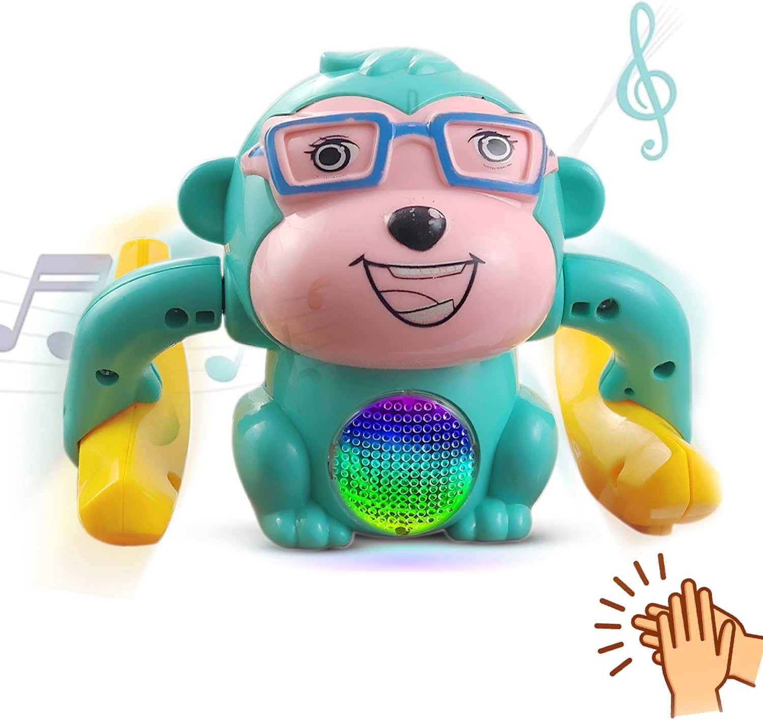 NHR Dancing Monkey Musical Toys for Kids 360° Baby Spinning Rolling Doll Tumble Toy with Voice Control Musical Light and Sound Effects with Sensor (3+ Months, Multicolor)