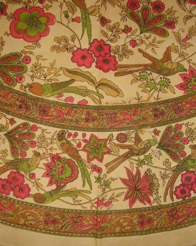 Birds of Paradise Tablecoth-66 Inch Round-Mustard