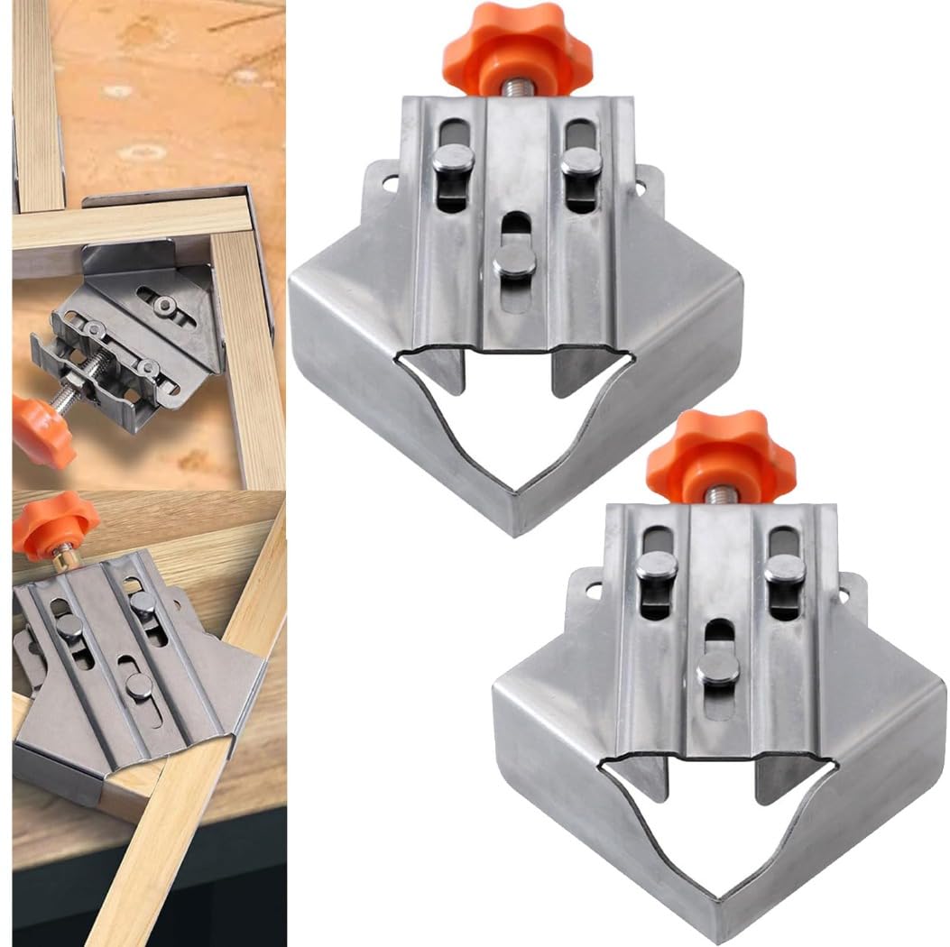 Corner Clamps For Woodworking, Multipurpose Stainless Steel 90 Degree Corner Clamp,T-shaped Right Angle Clamp with Adjustable Swing Jaw For Wood,