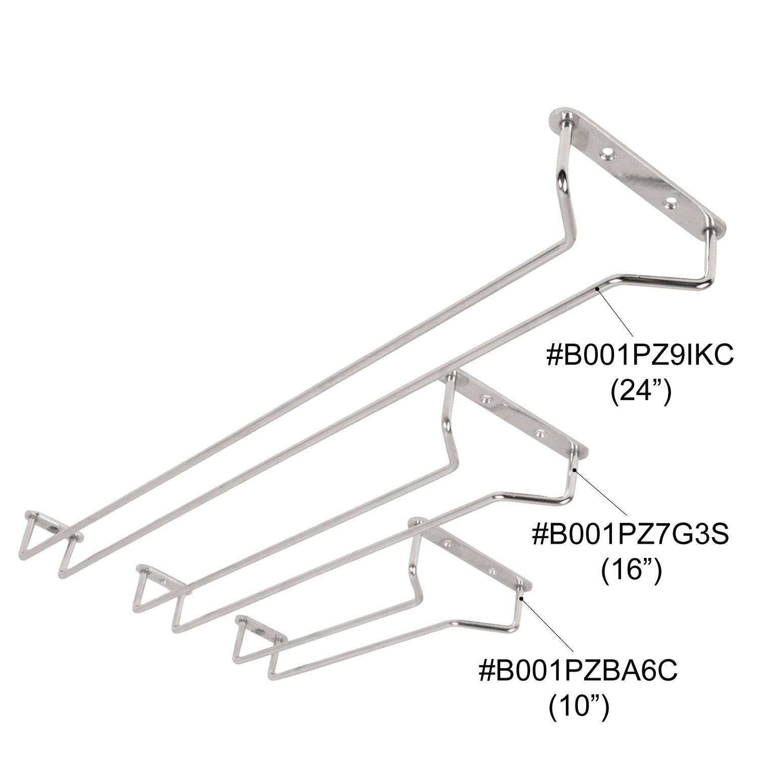 Excellante 24-Inch Wire Glass Hanger Chrome Plated
