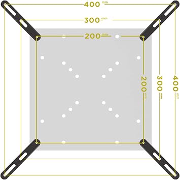 Mount-It! VESA Mount Adapter Kit | TV Wall Mount Bracket Adapter Converts 200x200 mm Patterns to 400x200 and 400x400 mm | Fits Most 32 Inch to 55 Inch TVs | Hardware Included