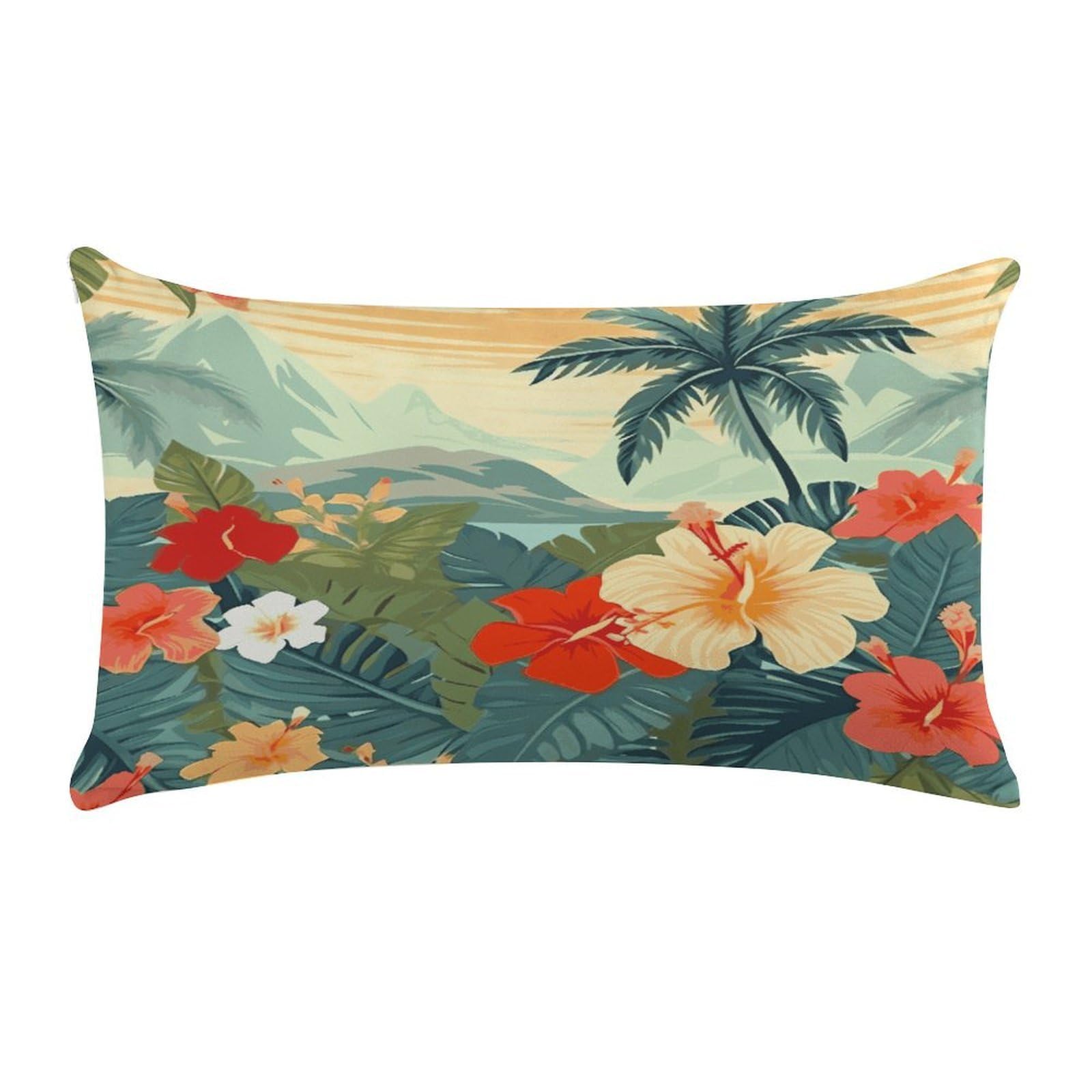 FekiLoot Super Soft Lumbar Throw Pillow Cover 12"x 20", Rectangle Luxury Plush Pillowcase Fade Resistant Pillow Protector Summer Hawaiian Pillow Case Pillow Shams for Sofa Bed Living Room