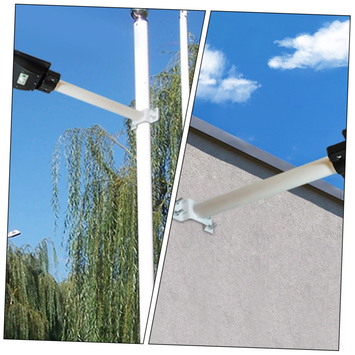 Support De Poteau Lumineux, Poteaux Lumineux De 50 Cm Pour éclairage Solaire Extérieur, Support De Montage, Kit De Poteau D'extension Pour Lampadaire Solaire, Support De Montage De Lumière Noire En Mé