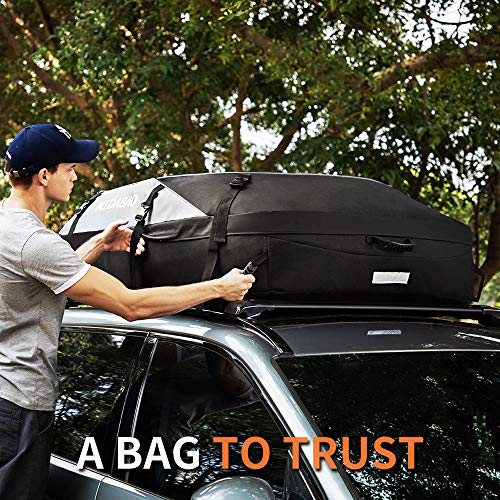MIDABAO Thickened 20 Cubic Waterproof Duty Car Roof Top Carrier-Car Cargo Roof Bag Car Roof Top Carrier - Easy to Install Soft Rooftop Luggage Carriers with Wide Straps 20 Cubic Feet - Thumbnail 4