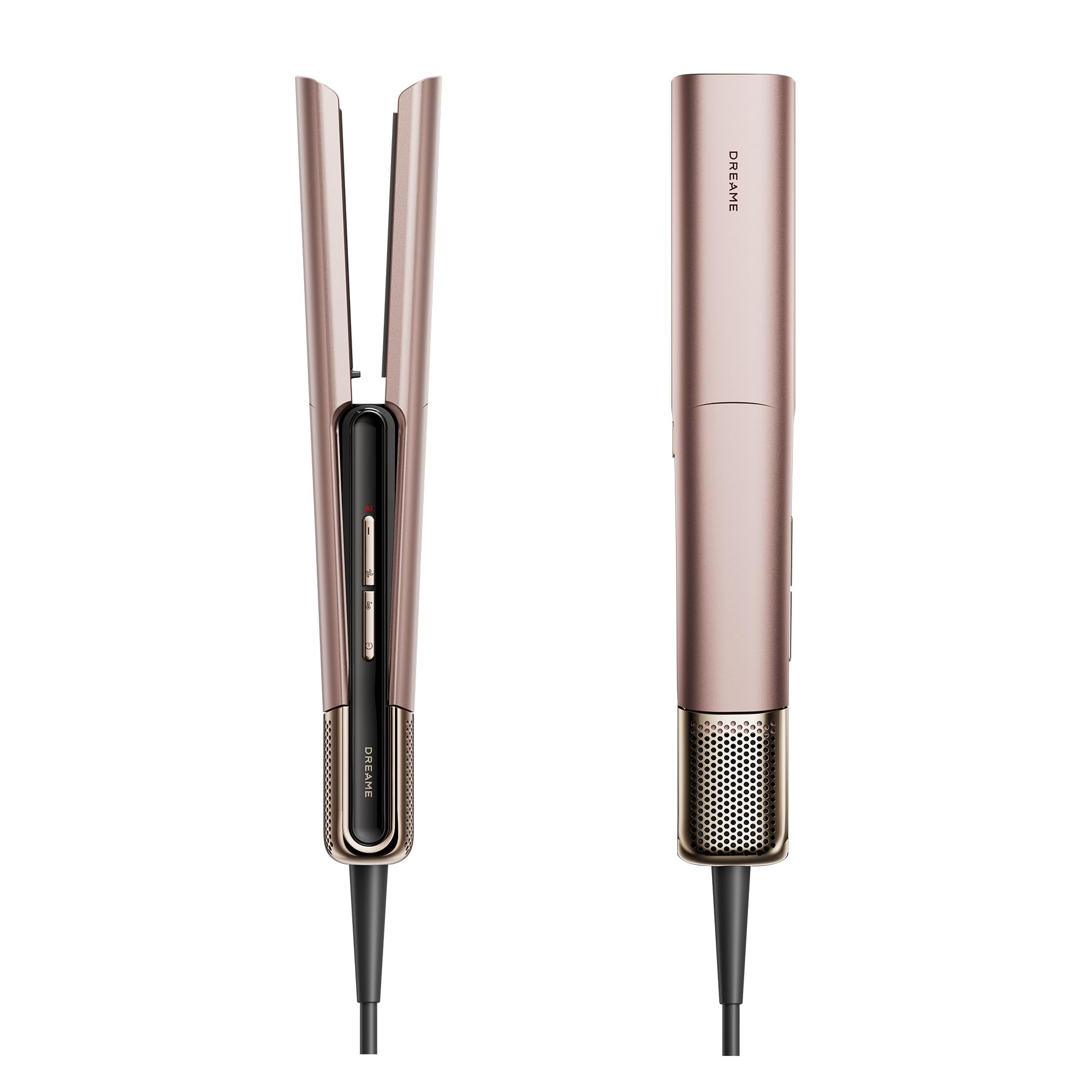 DREAME Aero Straight Pro Plancha Secador 2 en 1, Canal de Doble Flujo de Aire, Styling AI, Alisado Wet-to-Dry, Modo Cuidado Raíces 57°C, Triple Protección Cabello, Motor 110.000RPM, Pantalla Smart