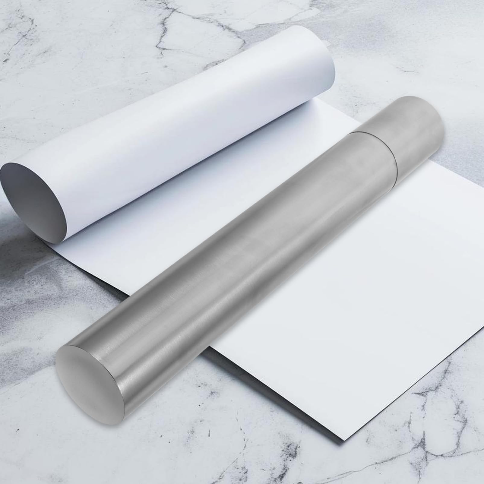 EXCEART Portadocumenti in Acciaio Inossidabile Per Certificato Di Nascita Tubo Rigido Per Stampe Tubo Estensibile Per Poster Scatola Di Sicurezza Ignifuga