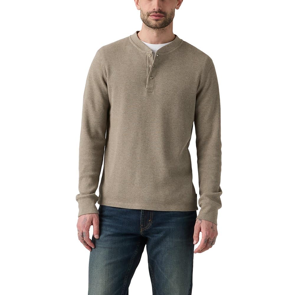 Men's Long Sleeve Thermal 3 Button Henley