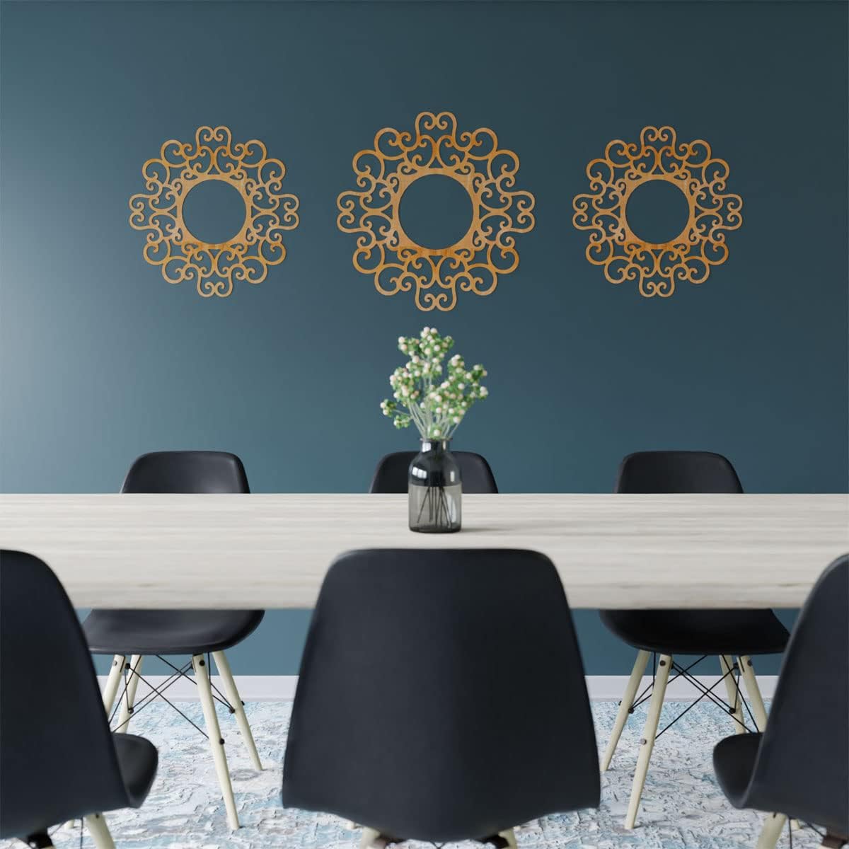 Ekena Millwork 20"OD x 7 5/8"ID x 1/4"T Reims Wood Fretwork Pierced Ceiling Medallion, Alder