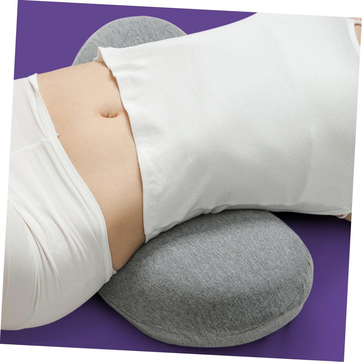 PRETYZOOM Lumbar Waist Pillow for Sleeping Adjustable Bed Support Cushion Dark Grey Ergonomic Design for Back Pain Relief for Side and Back Sleepers