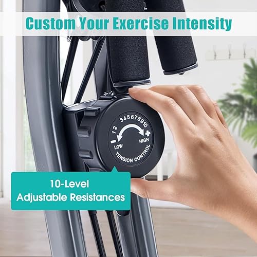 Miniatura 6 de Merax Bicicleta estática plegable, 3 en 1, bicicleta estática magnética para el hogar con resistencia de 16 niveles, bicicleta de ciclismo vertical