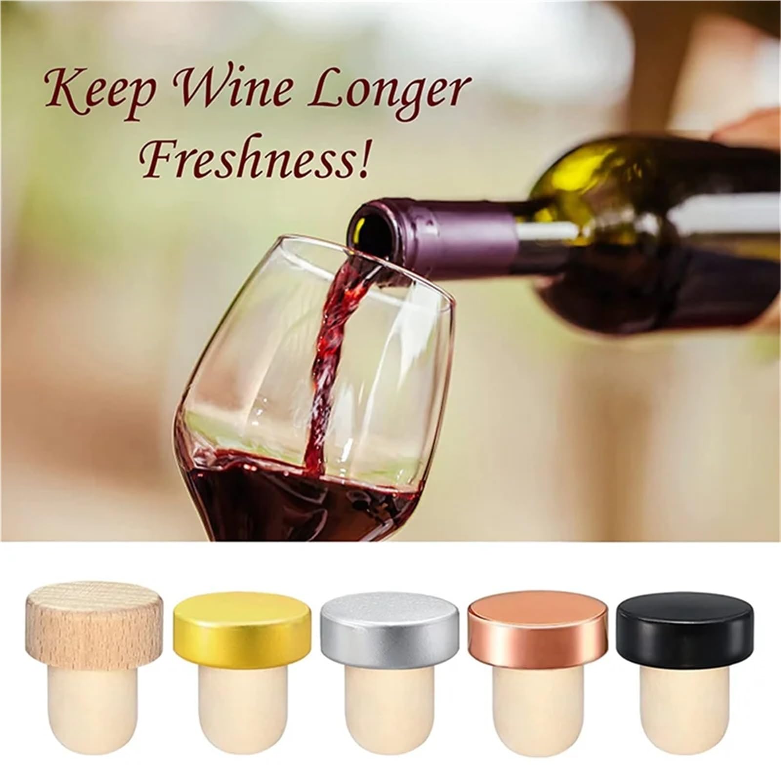 Tapones de vino 120 Uds. Reemplazo corcho reutilizable en forma T for botella, champán y sellado botellas cerveza for mantener fresco