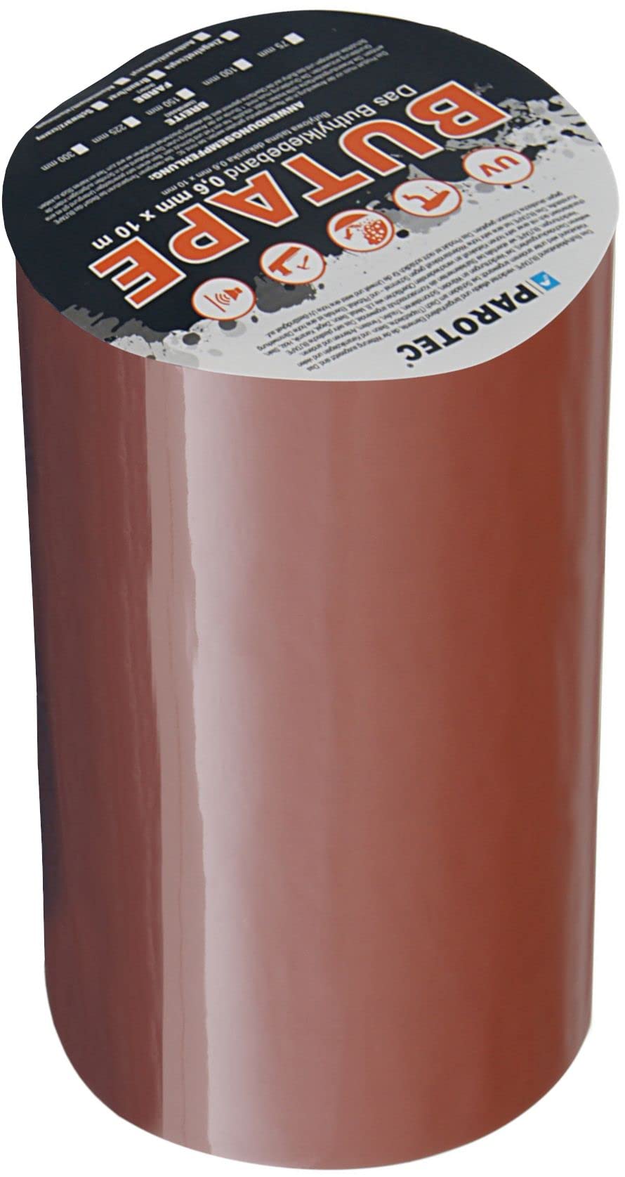 Parotec BuTape Bande d'Étanchéité Aluminium Butyle 150 mm x 10 m Rouge Brique