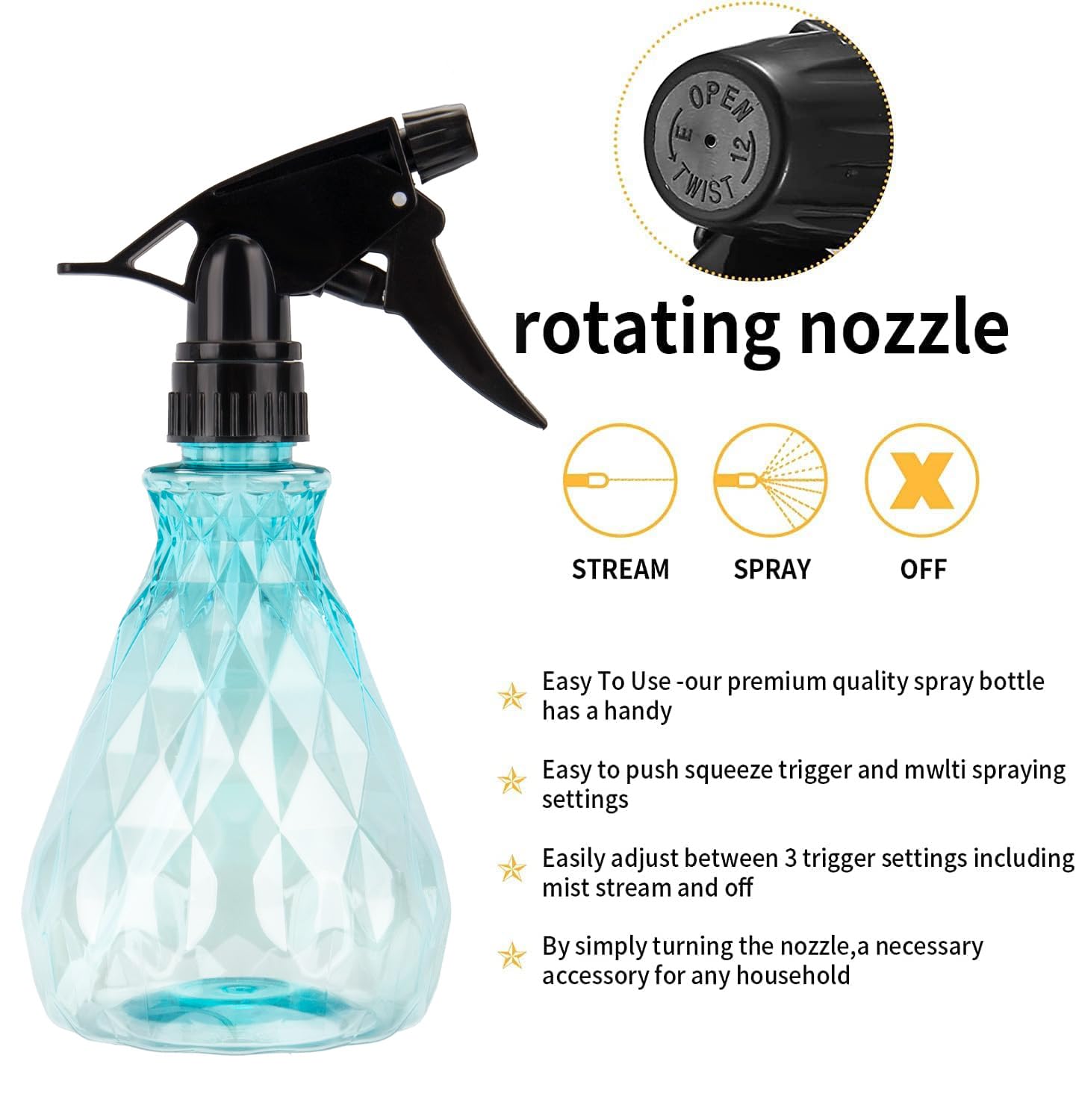 Lot De 2 Vaporisateurs Vides De Qualité Supérieure Pour Solutions De Nettoyage, 100 % étanches, Sans BPA, Pour Cheveux, Plantes, Animaux Domestiques, Vinaigre, Barbecue, Alcool à Friction