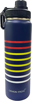 Stainless Steel Water Bottle-24oz Double Insulated, Keeps Cold 24Hrs, Hot 12Hrs, Leak-Proof, BPA-Free, Reusable, Easy-Twist Spout Lid & Handle- Travel, Gym, Office, Outdoor use Denim Blue
