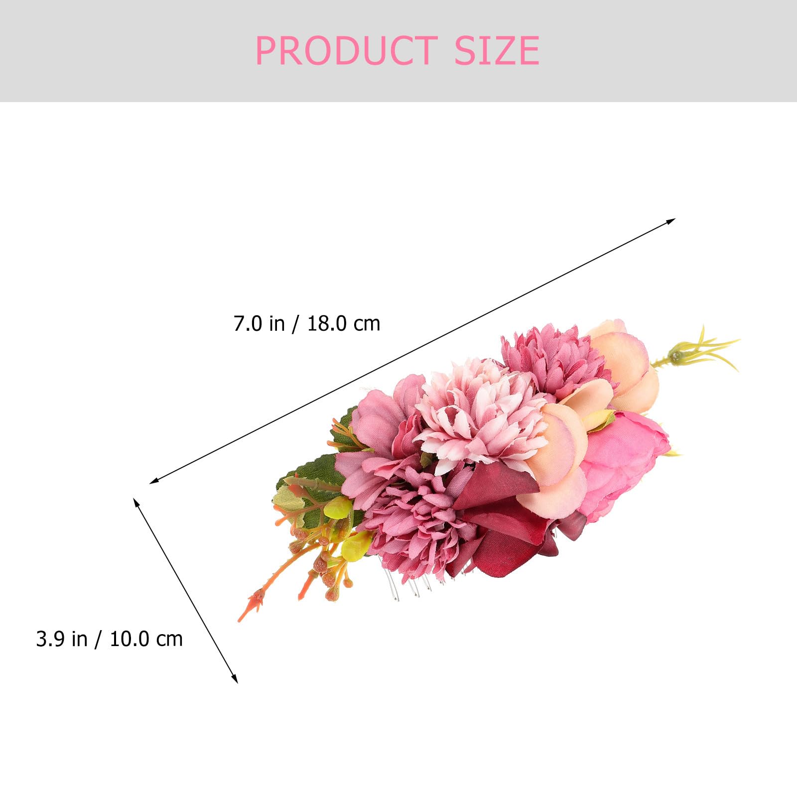 LABRIMP Peineta de Tela Flores Rosa Fucsia, Tocado Floral para Novia y Vacaciones Playa, Diseño Romántico Compacto y Liviano, Accesorio para Boda y Fiestas Obsequios