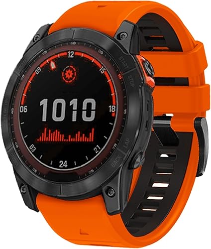 Miniatura 1 de Correa de reloj de 1.024 in para Garmin Fenix 7x Sapphire Solar Fenix 6x Pro Solar Fenix 5x 3 horas de liberación rápida de ajuste de silicona de