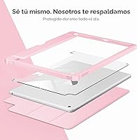 Vista 4 de VIKESI - Funda para iPad de 9ª / 8ª / 7ª generación de 10.2 pulgadas (lanzada en 2021/2020/2019), parte trasera transparente, cubierta de marco