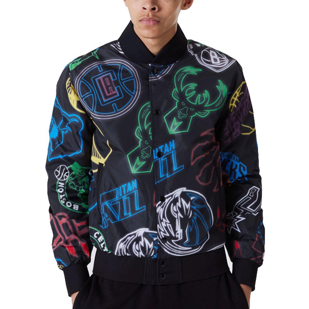 New Era Kurtka bomberka College - NBA All Over Neon Print