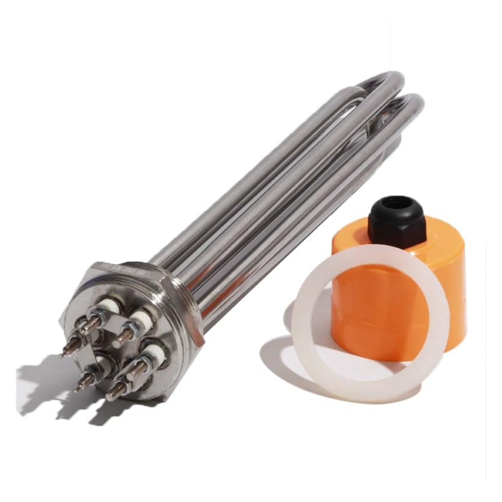 LIUCH Tanque de agua Solar de 2 pulgadas, tubo de calefacción eléctrica con rosca DN50 de 58mm, acero inoxidable 304 completo(220V,12KW355L DN50 304SUS)