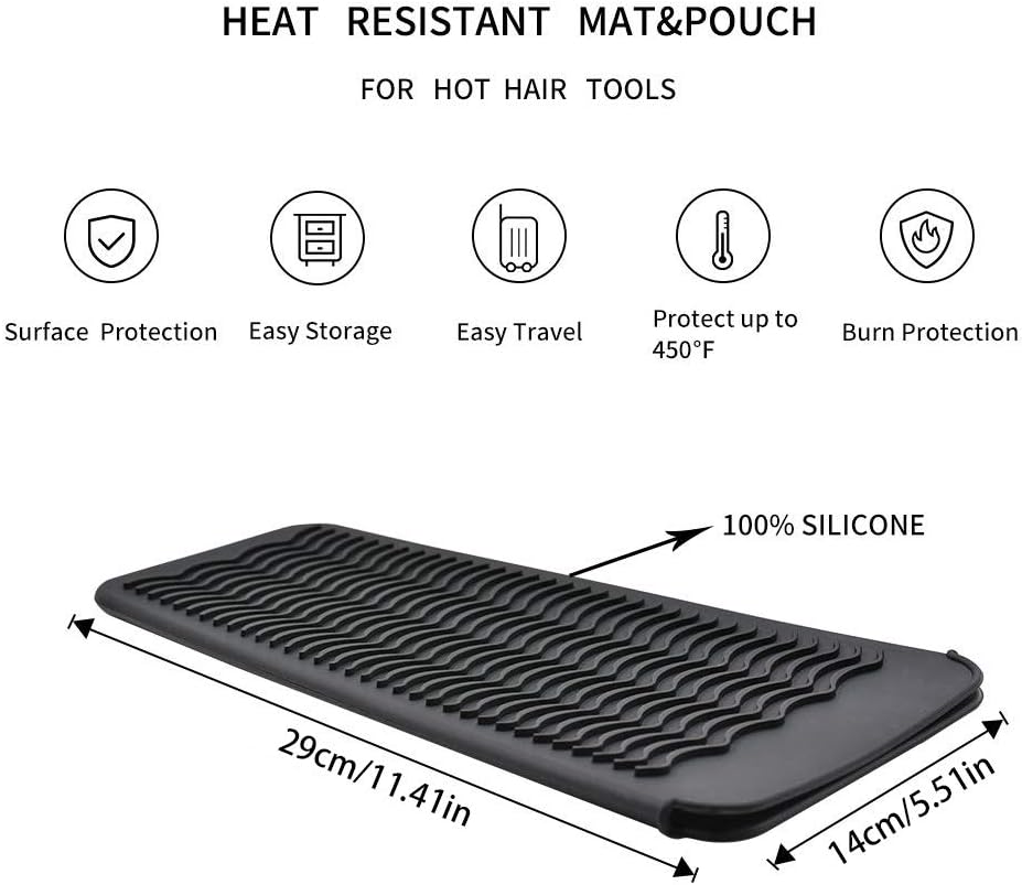 Leikance Siliconen Hittebestendige Mat Pouch,Voor Krultang Stijltang Flat Iron En Haar Styling Tool