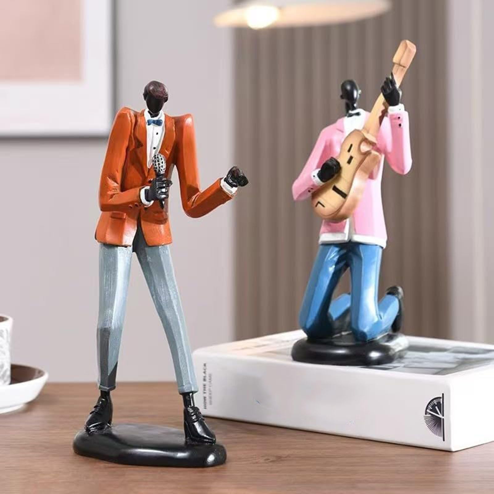 Kreatywna figurka muzyka zespołu jazzowego 3D, żywica, kolorowa dekoracja z motywem muzycznym, 5 stylów do wyboru (#d)
