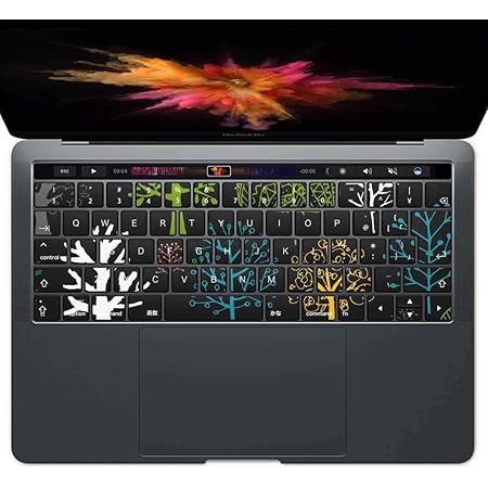 Igsticker Macbook Pro 15inch 16 専用 キーボード用スキンシール キートップ ステッカー A1990 A1707 Apple マックブック エア ノートパソコン アクセサリー 保護 木 黒 カラフル Igsticker