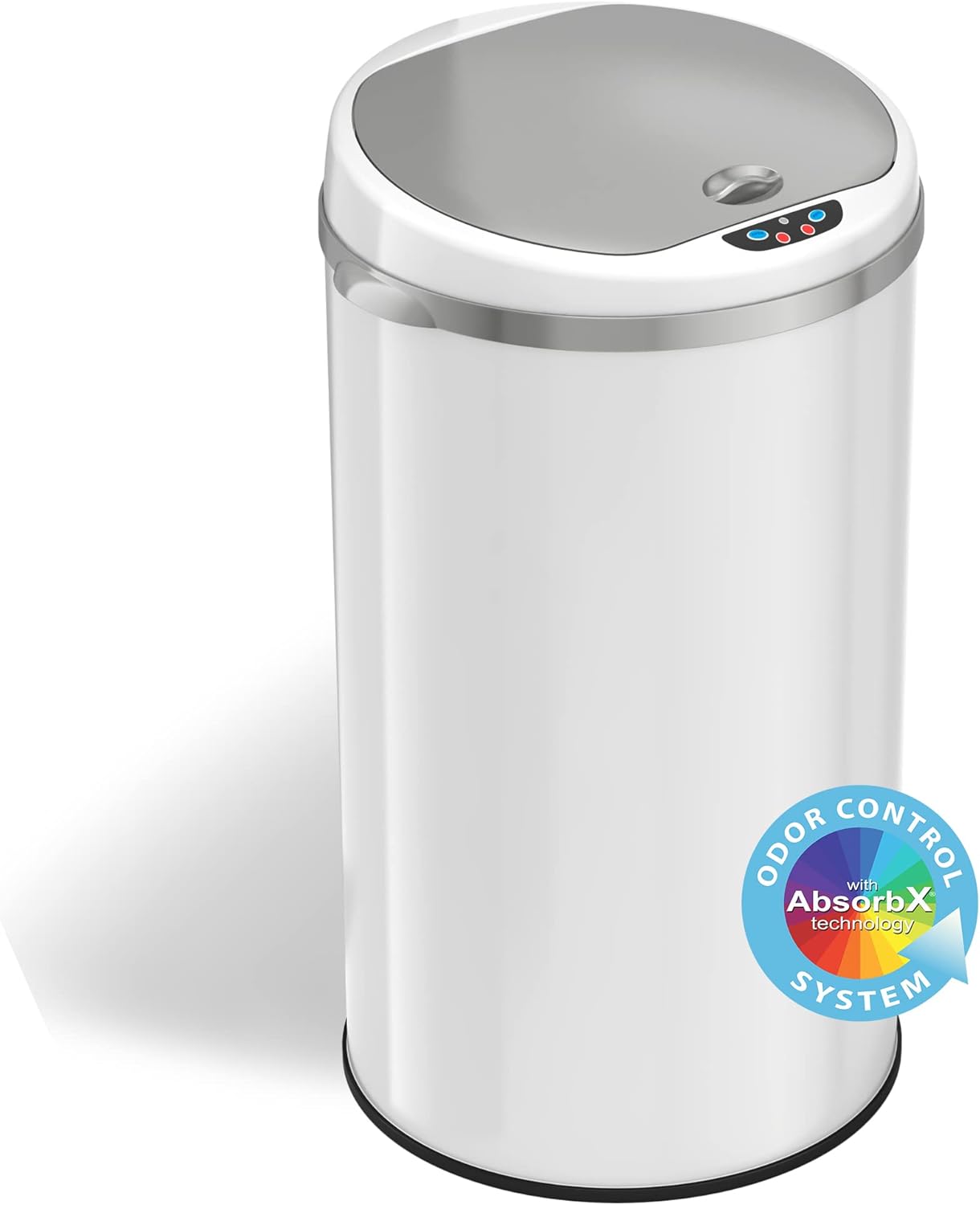 iTouchless KitchenTrashcan, Steel White, 8Gallon Home