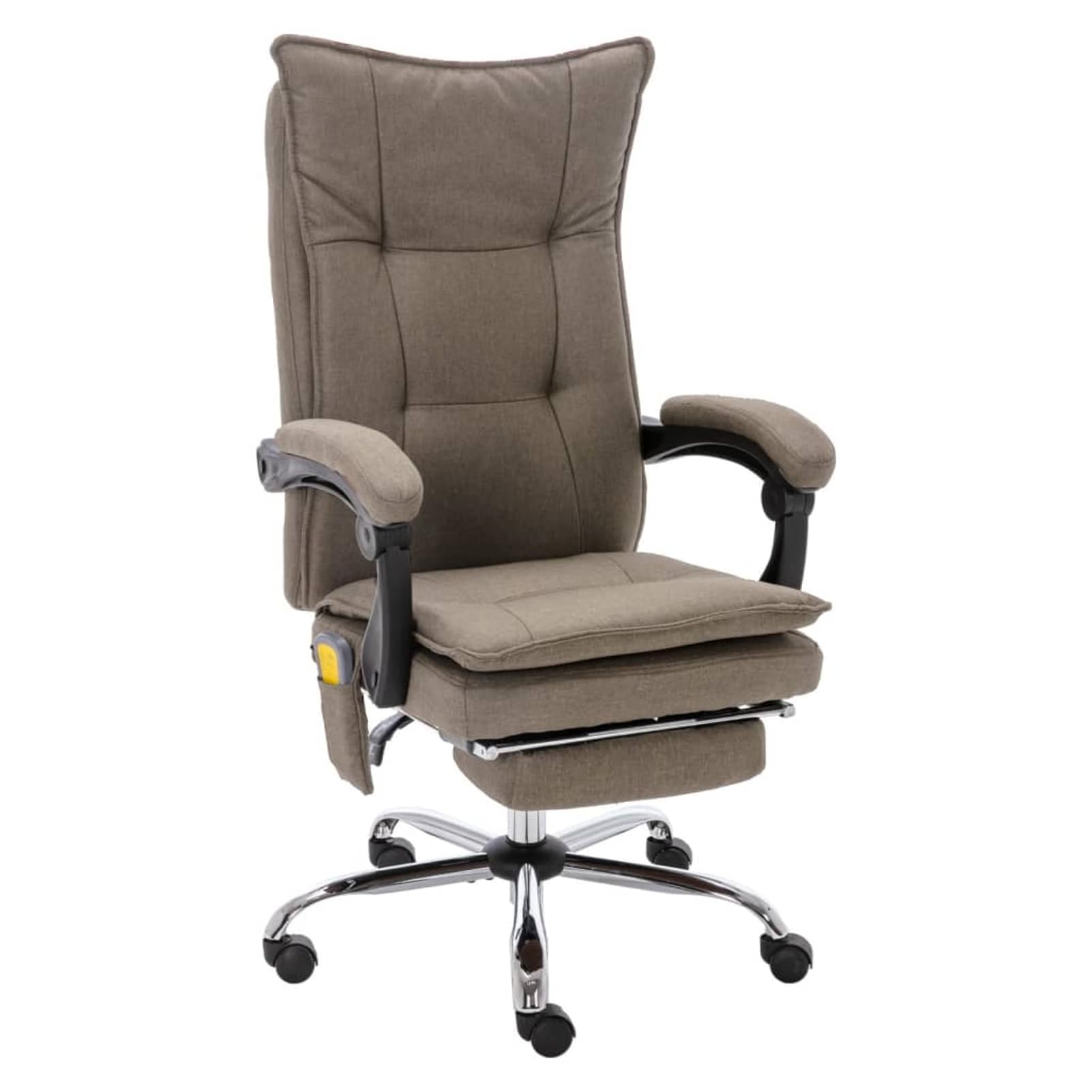 Sedia da ufficio massaggiante ergonomica con massaggio per schiena e seduta, funzione riscaldante, in tessuto, tortora, 64 x 68 x 113-120 cm, 1 pezzo, per adulti in ufficio
