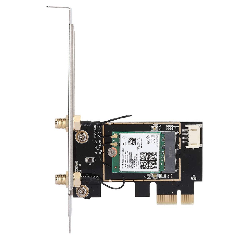 Cocoarm Tarjeta de Red de Antena Dual Tarjeta de Red Inalámbrica para AX200 WiFi 6 PCIe X1 y USB BT 5.0 2.4G 574M 5G 2400M para Usuarios de Escritorio de Oficina y Transmisión de Juegos