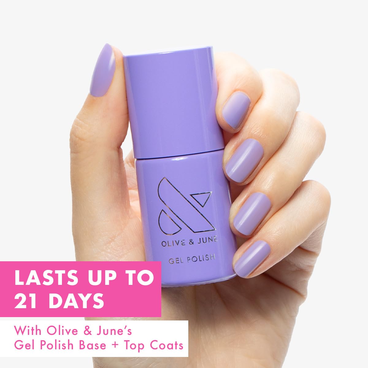 Olive & June Gel Nail Polish | Hema Free | UV LED Nail Lamp Needed | Long Lasting Formula | Up to 21 Days of Wear | Damage-Free Removal | Salon-Quality Manicure Pedicure | Bold & Unshaken Bold Purple