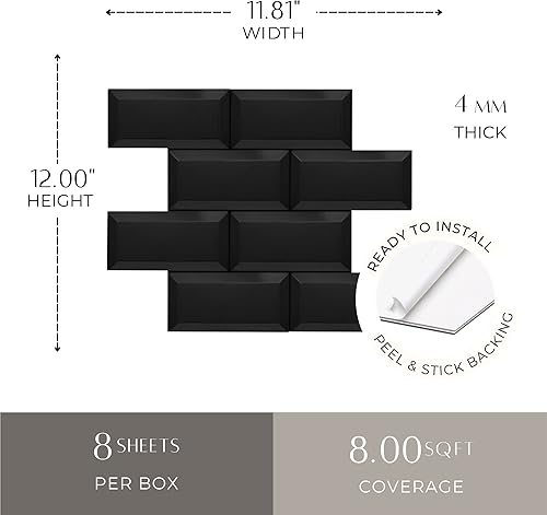 Miniatura 29 de Avant Decor Azulejos de aluminio 3D de metro, azulejos para salpicaduras de cocina para despegar y pegar Azulejos de pared para pegar 5 x 5