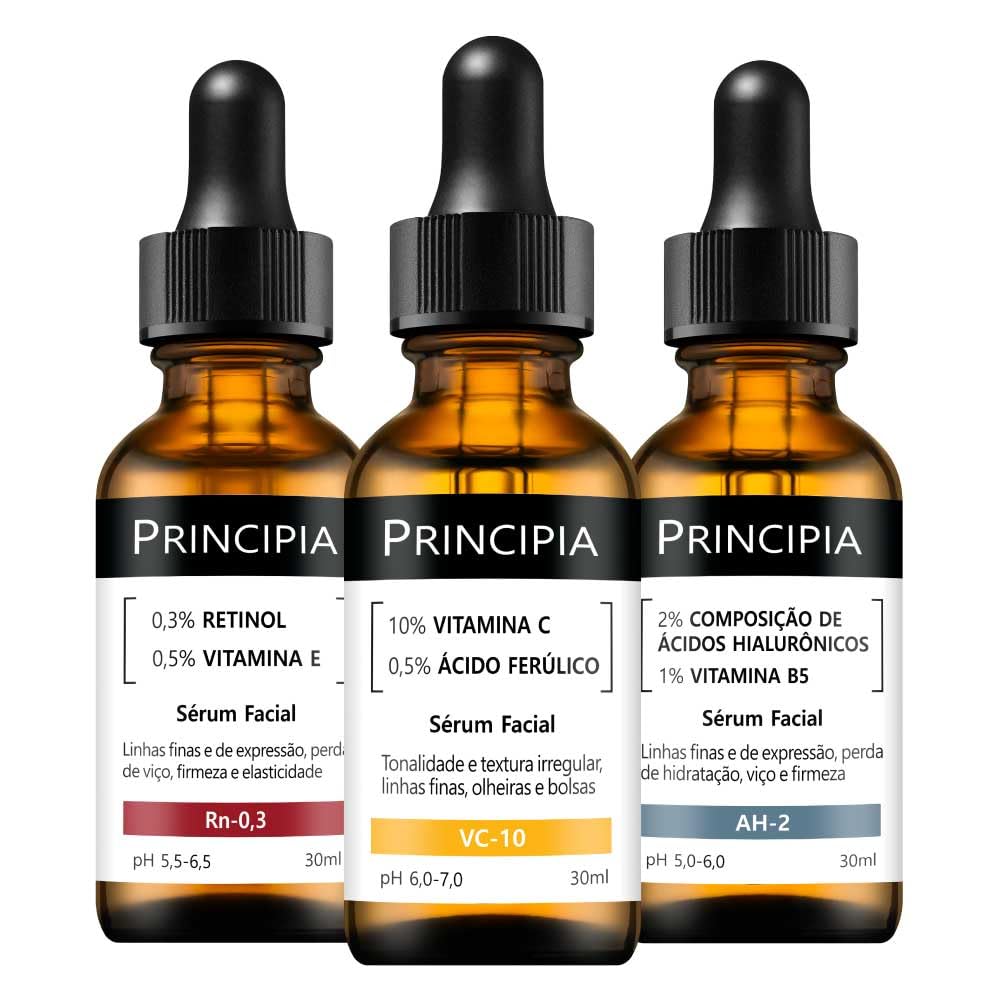 Principia KIT TRIO VITAMINA C-10 + RETINOL + ÁCIDO HIALURÔNICO | Amazon ...
