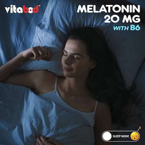 Miniatura 8 de Vitabod Melatonina 60mg con B6 - 120 tabletas de disolución rápida - Sin medicamentos - Sabor cítrico natural - Vegetariano, sin OMG, sin gluten